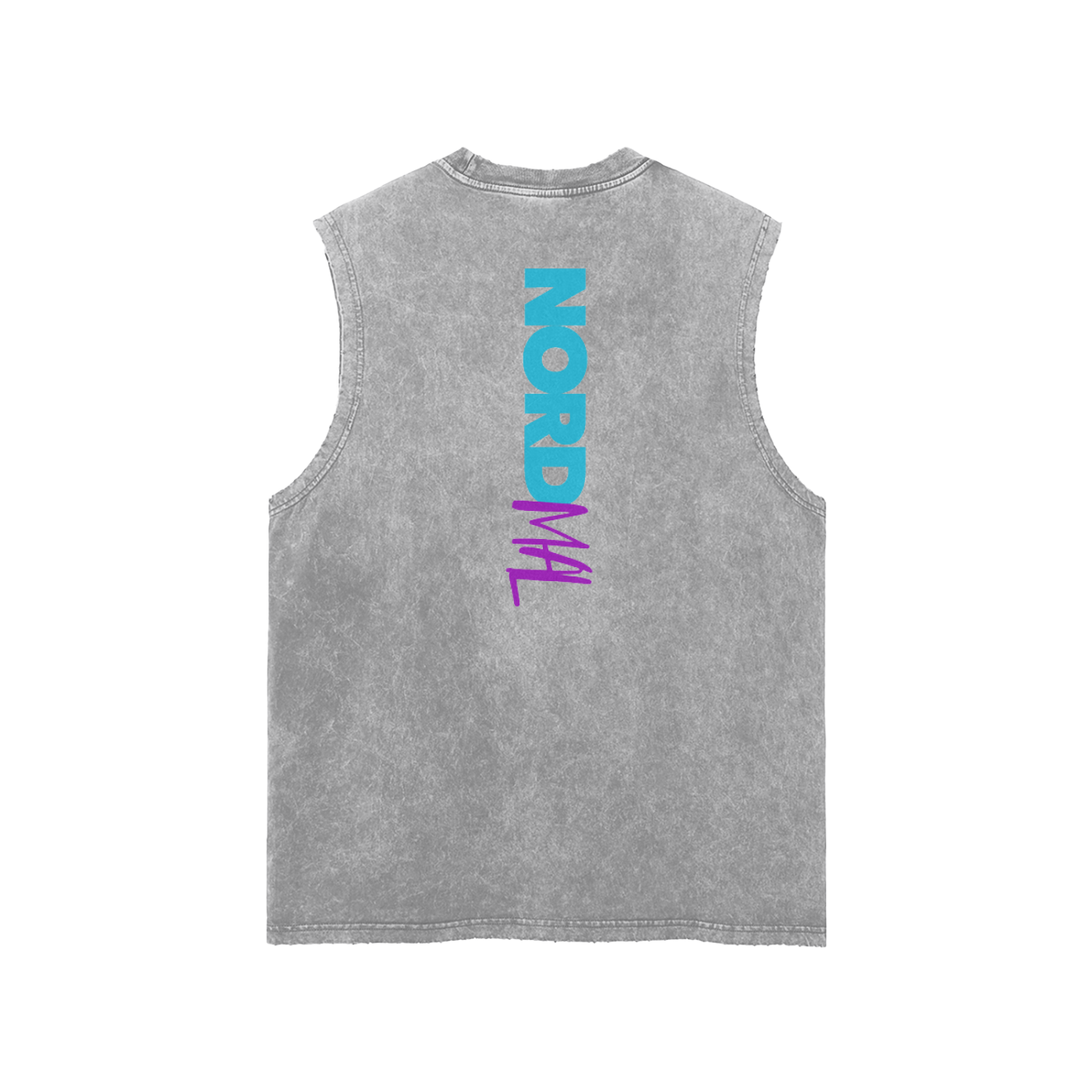 Streetwear Unisex Snow Washed Frayed Hem Tank Top